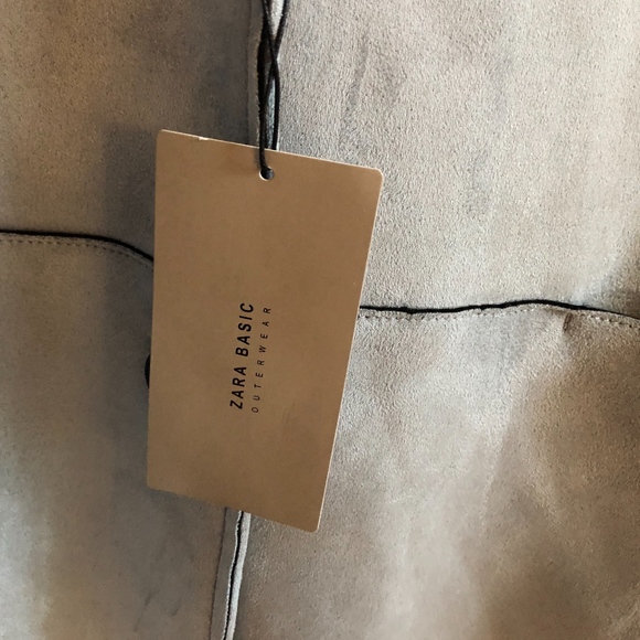 Zara Basic - Faux Suede Trench Coat - Picture 3 of 7